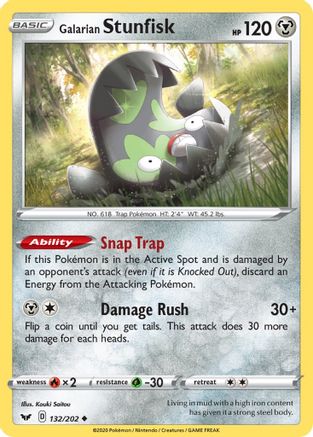 Galarian Stunfisk 132  SWSH01 Sword & Shield Base Set - Uncommon