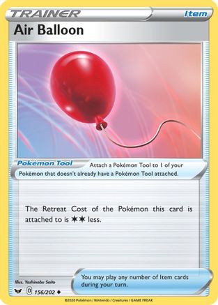 Air Balloon 156  - Reverse Holofoil SWSH01 Sword & Shield Base Set - Uncommon