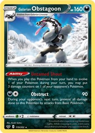 Galarian Obstagoon - 119/202/202  Deck Exclusives - Rare
