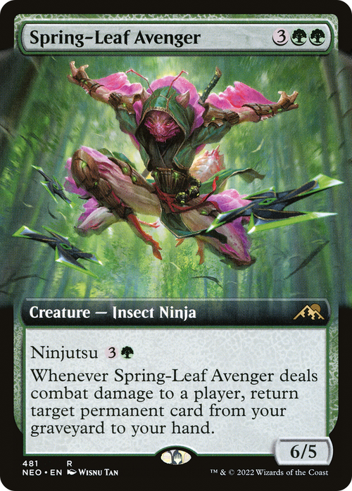 Spring-Leaf Avenger (Extended Art) (NEO-481) - Kamigawa: Neon Dynasty: (Extended Art) Foil