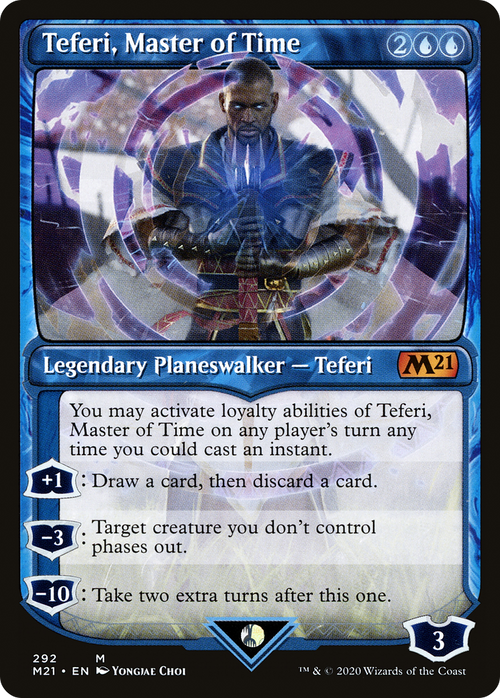 Teferi, Master of Time (Showcase) (292) (M21-292) - Core Set 2021: (Showcase) Foil