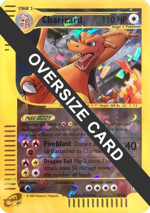 Charizard - 9/12 (Box Topper)/12  - Reverse Holofoil Jumbo Cards - Promo
