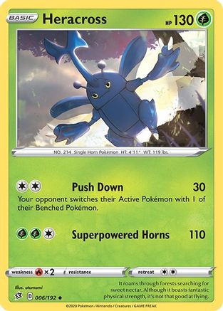 Heracross 006  - Reverse Holofoil SWSH02 Rebel Clash - Uncommon
