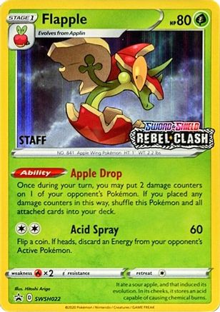 Flapple - SWSH022 (Prerelease) [Staff]  - Holofoil SWSH Sword & Shield Promo Cards - Promo