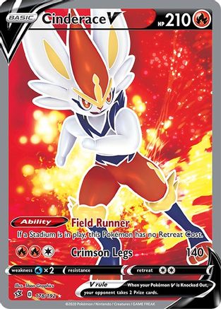 Cinderace V (Full Art) 178  - Holofoil SWSH02 Rebel Clash - Ultra Rare