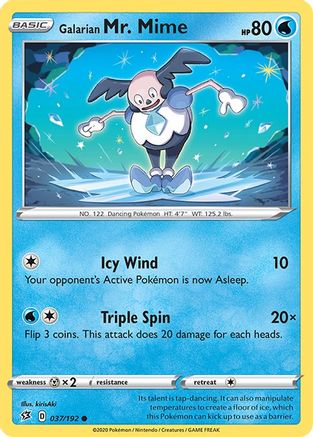 Galarian Mr. Mime 037  - Reverse Holofoil SWSH02 Rebel Clash - Common