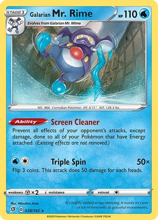 Galarian Mr. Rime 038  - Reverse Holofoil SWSH02 Rebel Clash - Rare