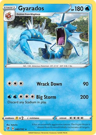 Gyarados 040  - Holofoil SWSH02 Rebel Clash - Holo Rare