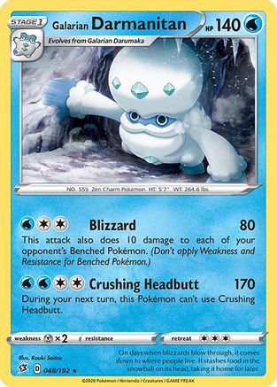 Galarian Darmanitan 048  - Reverse Holofoil SWSH02 Rebel Clash - Rare