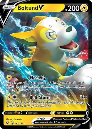 Boltund V 067  - Holofoil SWSH02 Rebel Clash - Ultra Rare
