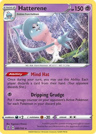 Hatterene 085  - Holofoil SWSH02 Rebel Clash - Holo Rare