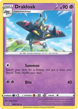 Drakloak 090  - Reverse Holofoil SWSH02 Rebel Clash - Uncommon