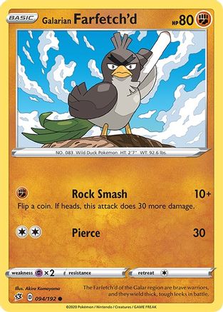 Galarian Farfetch'd 094  SWSH02 Rebel Clash - Common