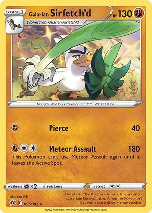 Galarian Sirfetch'd 095  - Reverse Holofoil SWSH02 Rebel Clash - Holo Rare