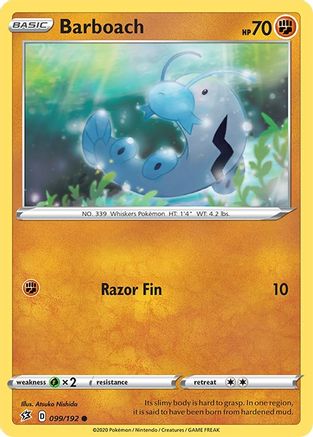 Barboach  - Reverse Holofoil SWSH02 Rebel Clash - Common
