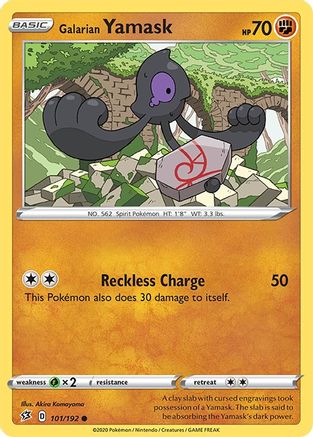 Galarian Yamask 101  - Reverse Holofoil SWSH02 Rebel Clash - Common