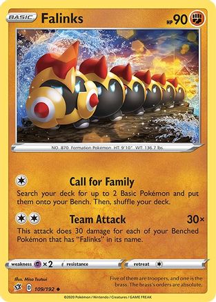 Falinks 109  - Reverse Holofoil SWSH02 Rebel Clash - Uncommon