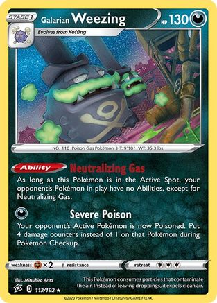 Galarian Weezing 113  - Reverse Holofoil SWSH02 Rebel Clash - Holo Rare