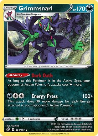 Grimmsnarl 125  - Holofoil SWSH02 Rebel Clash - Holo Rare