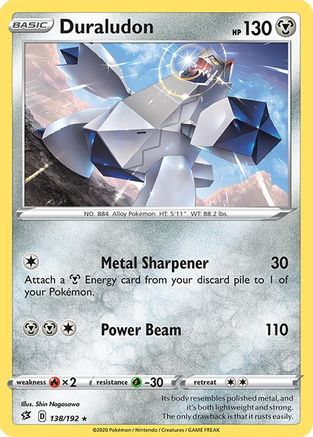 Duraludon 138  - Reverse Holofoil SWSH02 Rebel Clash - Holo Rare