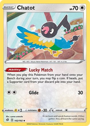 Chatot 142  SWSH02 Rebel Clash - Uncommon