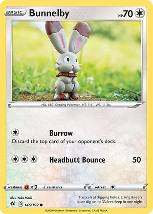 Bunnelby 146  - Reverse Holofoil SWSH02 Rebel Clash - Common
