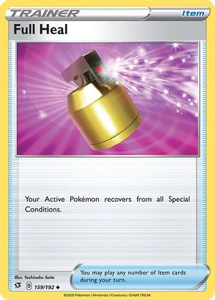 Full Heal 159  - Reverse Holofoil SWSH02 Rebel Clash - Uncommon