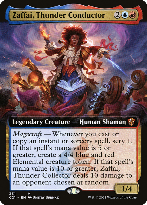 Zaffai, Thunder Conductor (Extended Art) (C21-331) - Commander 2021: (Extended Art)