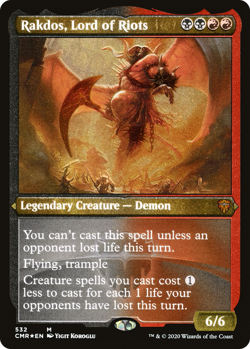 Rakdos, Lord of Riots (Foil Etched) (CMR-532) - Commander Legends Etched Foil