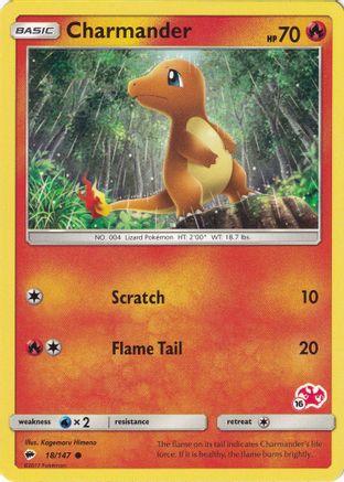 Charmander (#16 Charizard Stamped) 018/147  Battle Academy - Promo