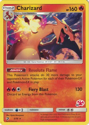 Charizard (#39 Charizard Stamped) 003/70  Battle Academy - Promo