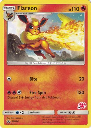Flareon - SM186 (#44 Charizard Stamped)  Battle Academy - Promo