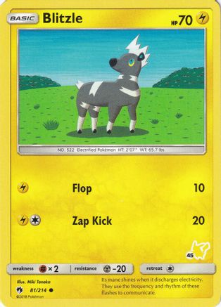 Blitzle - 81/214 (#45 Pikachu Stamped)/214  Battle Academy - Promo