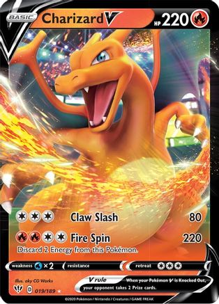Charizard V 019  - Holofoil SWSH03 Darkness Ablaze - Ultra Rare