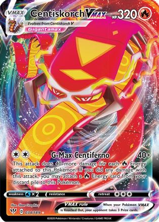 Centiskorch VMAX 034  - Holofoil SWSH03 Darkness Ablaze - Ultra Rare
