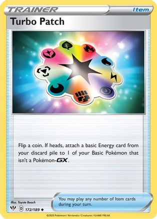 Turbo Patch 172  - Reverse Holofoil SWSH03 Darkness Ablaze - Uncommon