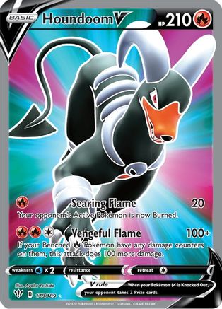 Houndoom V (Full Art) 178  - Holofoil SWSH03 Darkness Ablaze - Ultra Rare