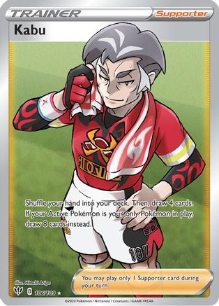 Kabu (Full Art) 186  - Holofoil SWSH03 Darkness Ablaze - Ultra Rare