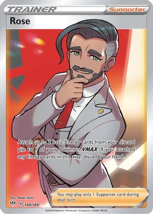 Rose (Full Art) 189  - Holofoil SWSH03 Darkness Ablaze - Ultra Rare