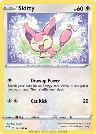 Skitty 141  SWSH03 Darkness Ablaze - Common