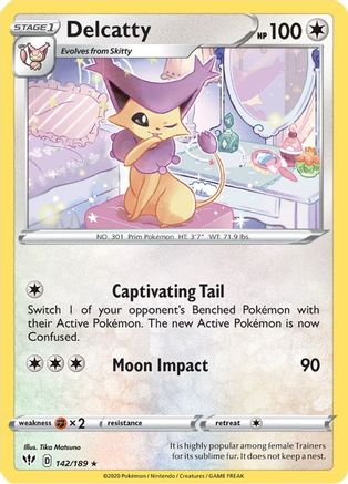 Delcatty 142  SWSH03 Darkness Ablaze - Rare