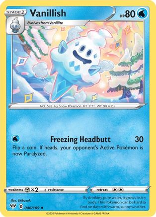 Vanillish 046  - Reverse Holofoil SWSH03 Darkness Ablaze - Uncommon