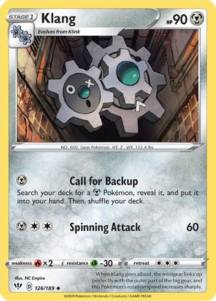 Klang 126  SWSH03 Darkness Ablaze - Uncommon