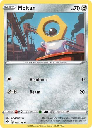 Meltan 129  SWSH03 Darkness Ablaze - Common