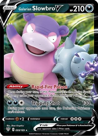 Galarian Slowbro V 099  - Holofoil SWSH03 Darkness Ablaze - Ultra Rare
