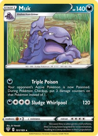 Muk 101  SWSH03 Darkness Ablaze - Rare