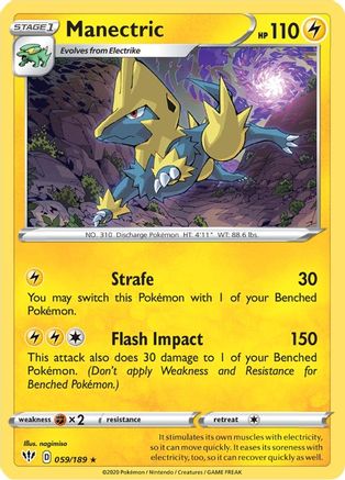 Manectric 059  - Reverse Holofoil SWSH03 Darkness Ablaze - Rare