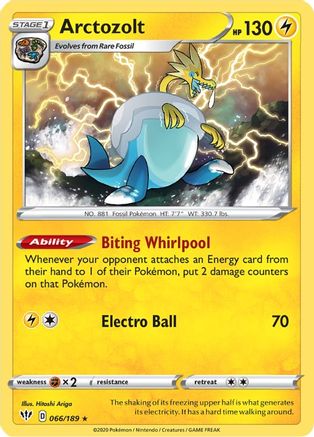 Arctozolt 066  - Reverse Holofoil SWSH03 Darkness Ablaze - Holo Rare