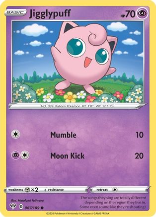 Jigglypuff 067  SWSH03 Darkness Ablaze - Common