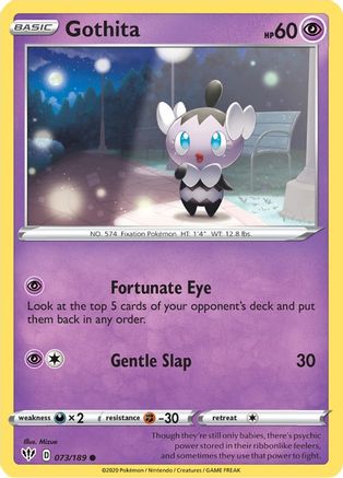 Gothita 073  - Reverse Holofoil SWSH03 Darkness Ablaze - Common